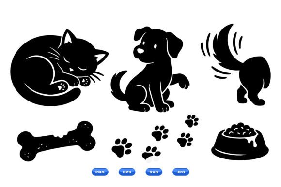 Cute Dog Cat Silhouette Clipart Review