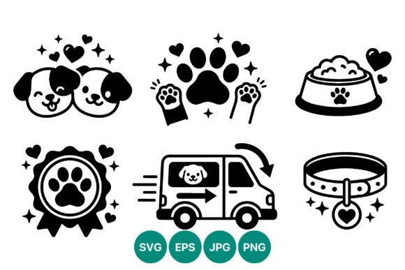 Cute Dog Paw Icons Vector Art Review
