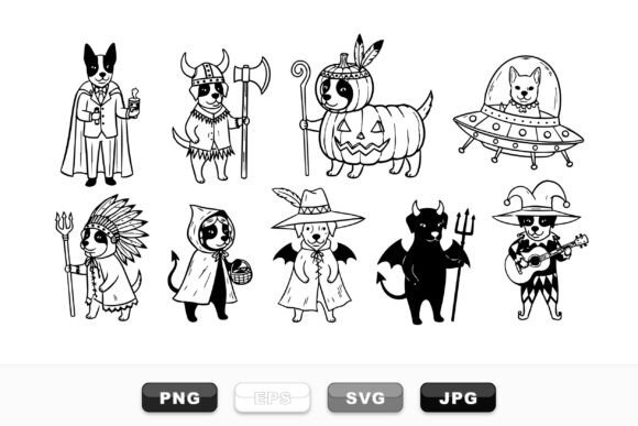 Cute Halloween Dog Costume Clipart Review