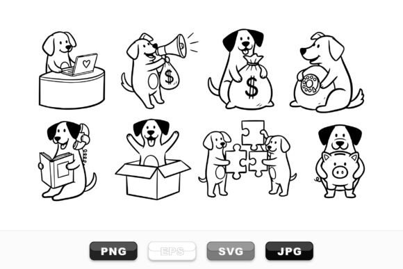Cute Office Dog Clipart Set Review