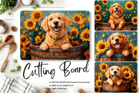Dog Cutting Board Animal Glass Board