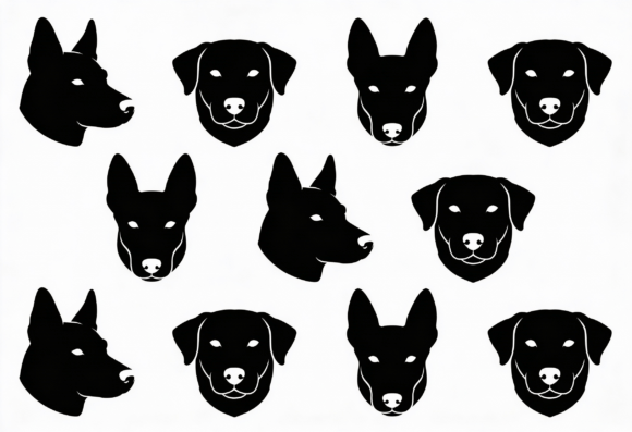 Dog Head Silhouettes Vector Art Review