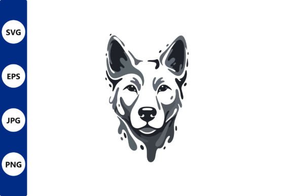 Dog Head Vector Art Grayscale Review