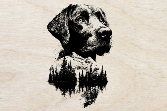 Dog Head with Forest Landscape Embroidery Design Review