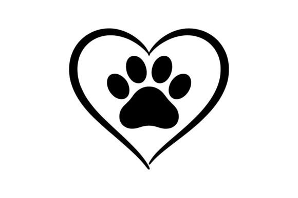 Dog Paw Heart Love Icon Review