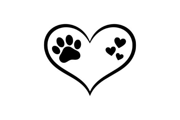 Dog Paw Heart Love Vector Review