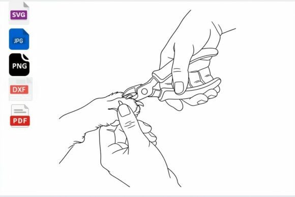Dog Paw Nail Trimming Line Art SVG Review
