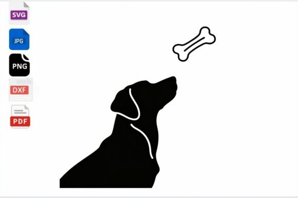 Embroidery Design Review: Dog Catching Bone Silhouette SVG
