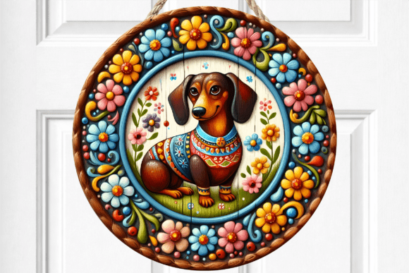 Floral Dachshund Door Sign Embroidery Review