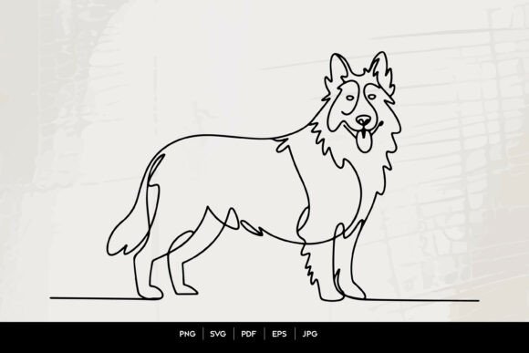German Shepherd Dog Standing Line Art Review