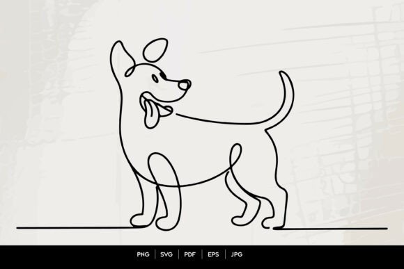 Happy Dog Line Art with Tongue Out Review