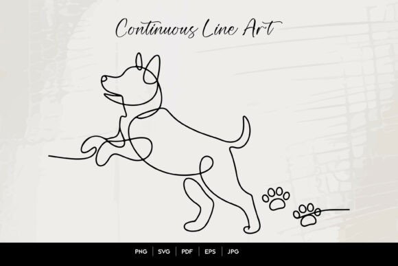 Playful Dog Line Art Review for Embroidery Projects